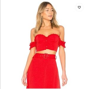 House of Harlow 1960 Isla Top in Racing Red